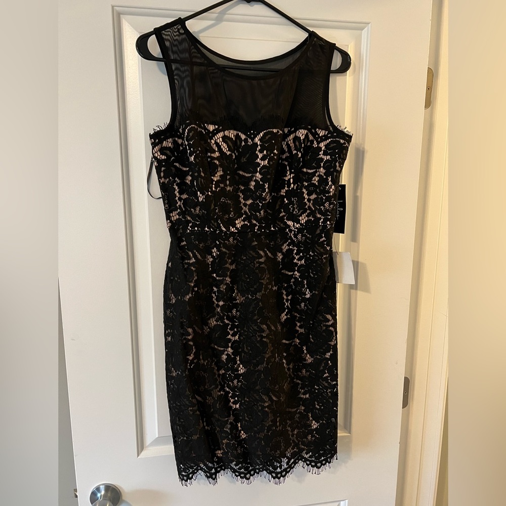 Black/Tan Bodycon Dress - L - Brand New with Tags